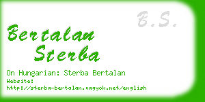 bertalan sterba business card